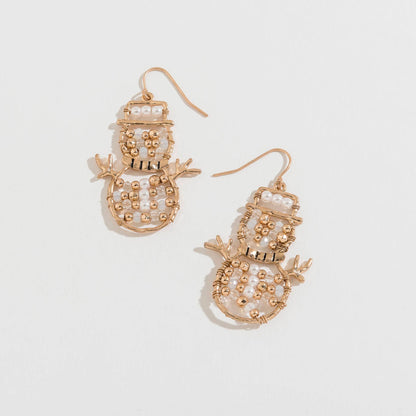 Sale - Christmas Beaded Charm Drop Earrings