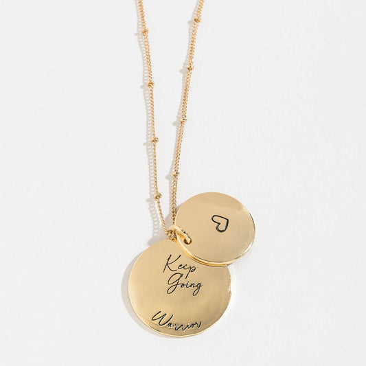 Sale - Keep Going Hidden Heart Pendant Necklace