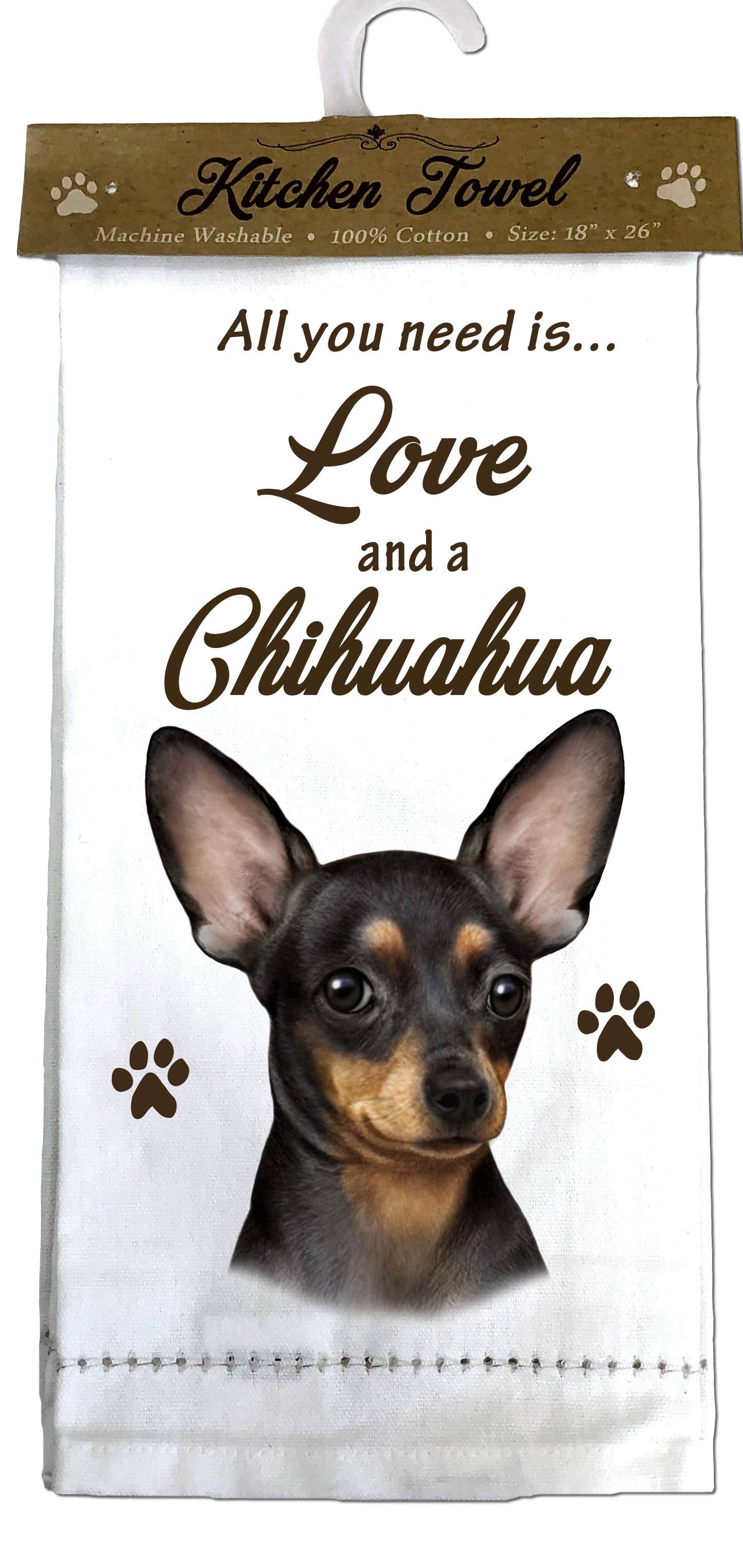 Chihuahua, Black Kitchen Towel