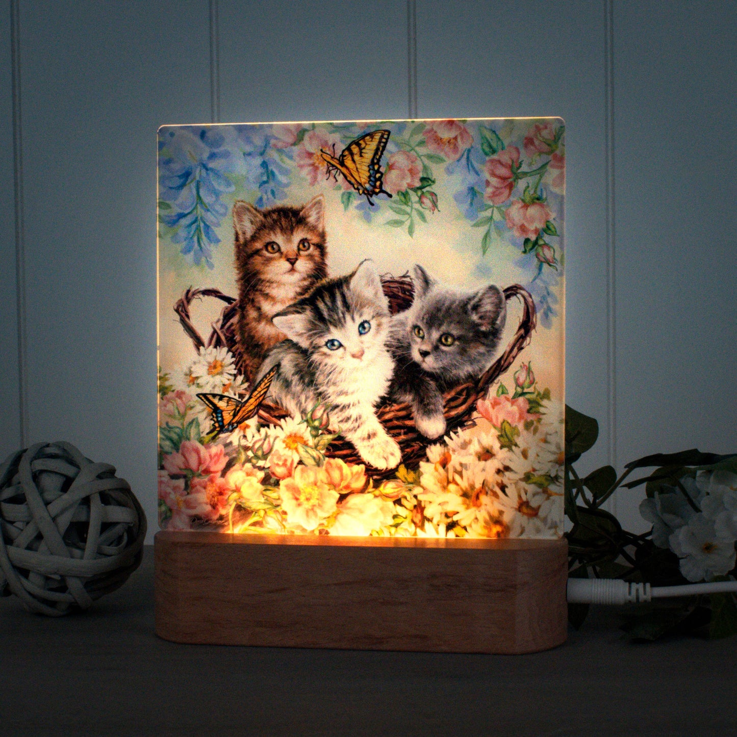 Kittens in the Garden LED Nightlight