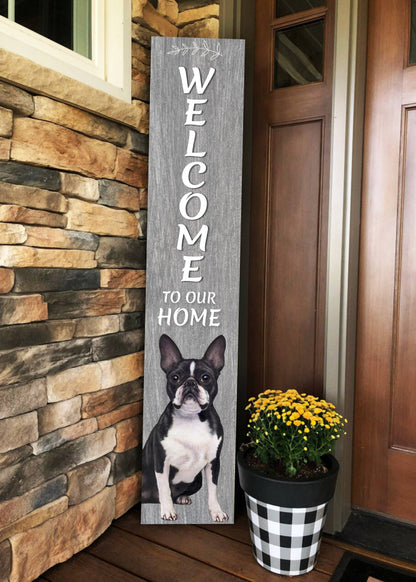 Boston Terrier Welcome sign