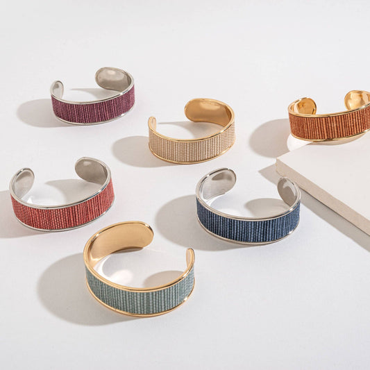 Sale -12 Pc Rattan Cuff Bracelets with Display Beach Jewelry