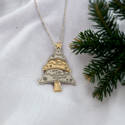 Sale - Merry Christmas Tree Pendant Necklace
