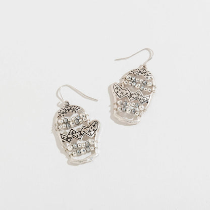 Sale - Christmas Beaded Charm Drop Earrings