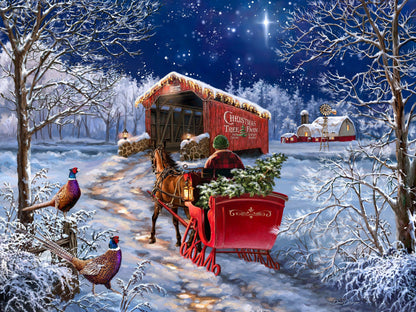 Starry Winter Night 1000 Piece Jigsaw Puzzle