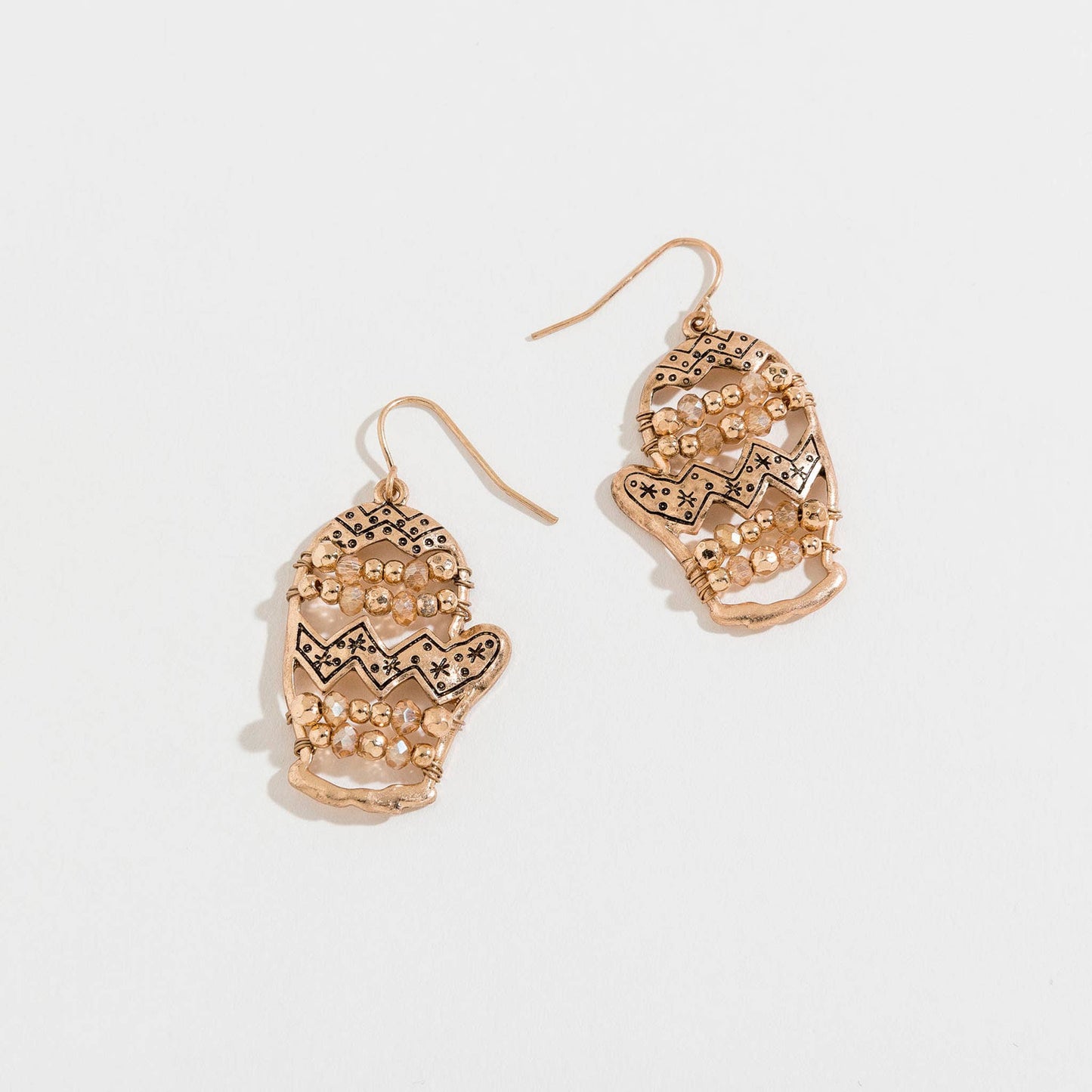 Sale - Christmas Beaded Charm Drop Earrings