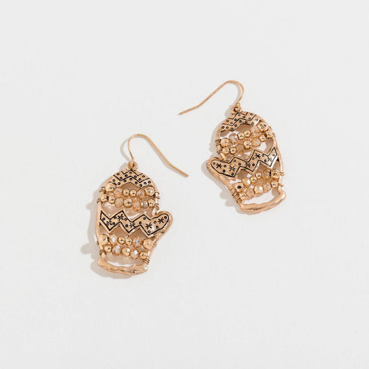 Sale - Christmas Beaded Charm Drop Earrings