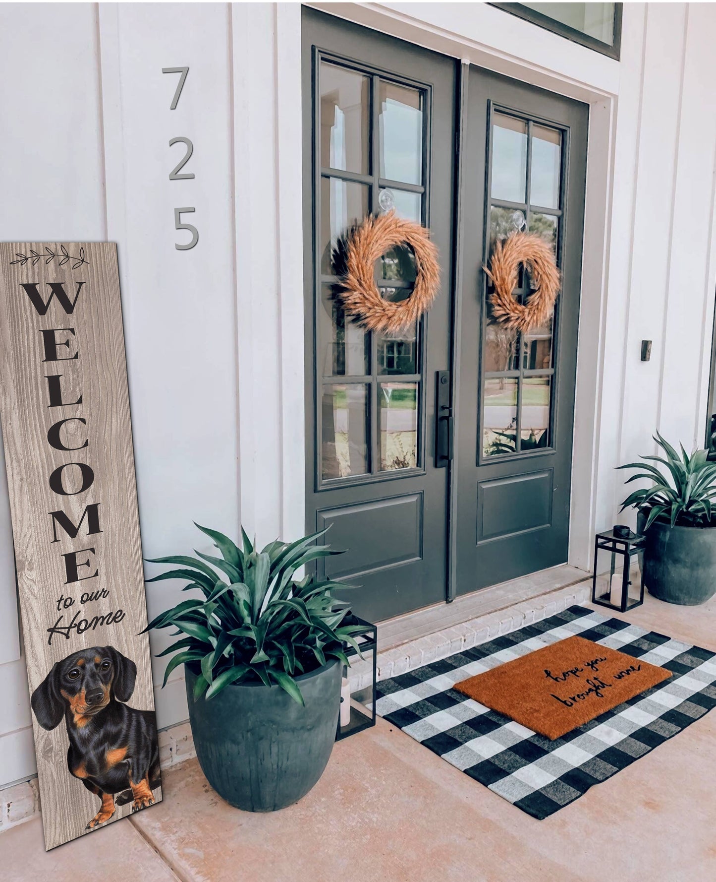 Dachshund, black Welcome sign