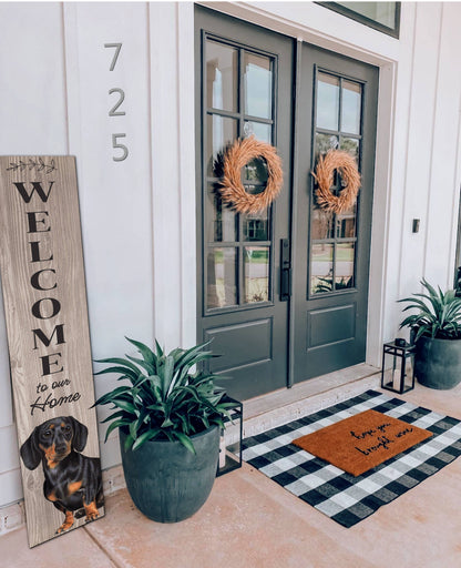 Dachshund, black Welcome sign