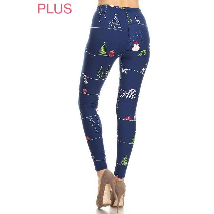 Plus Size Buttery Soft High Waist Print Leggings