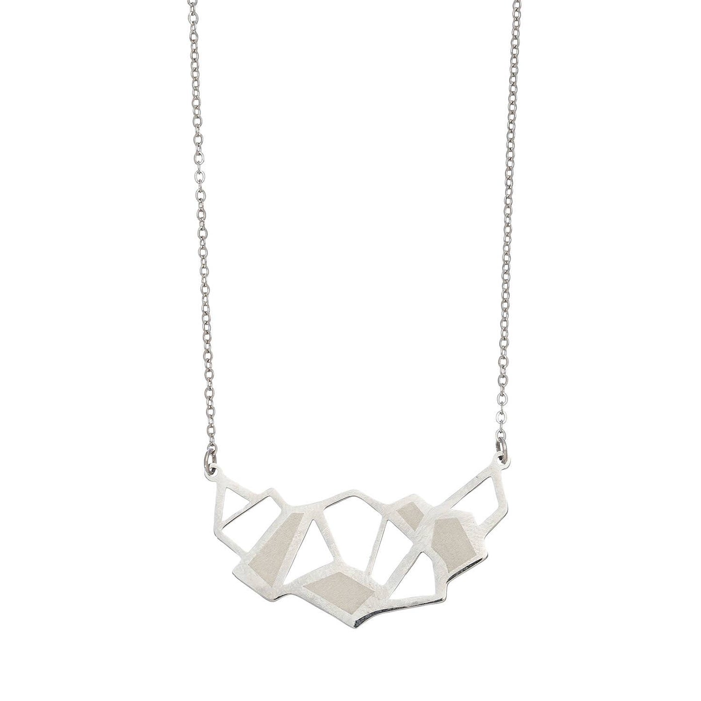 Sale - Hypoallergenic Stainless Steel Geo Cutout Necklace