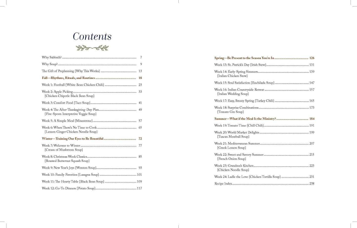 Sabbath Soup:  Weekly Menus and Rhythms