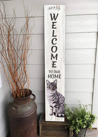 Tabby Silver Welcome sign