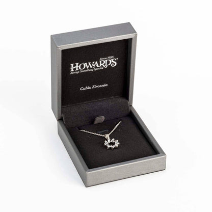 Sale - Open Burst Cubic Zirconia Pendant Necklace with Box
