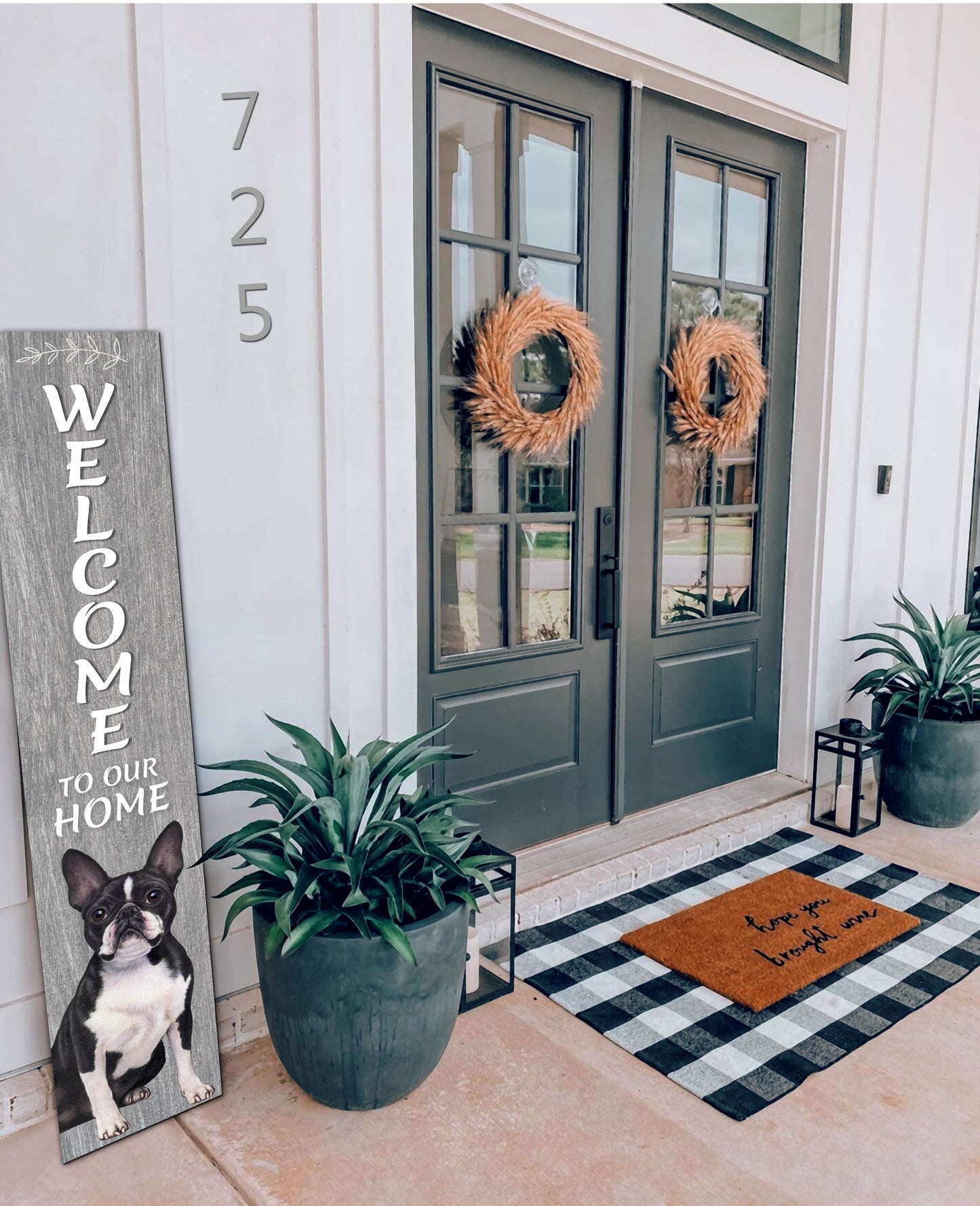 Boston Terrier Welcome sign