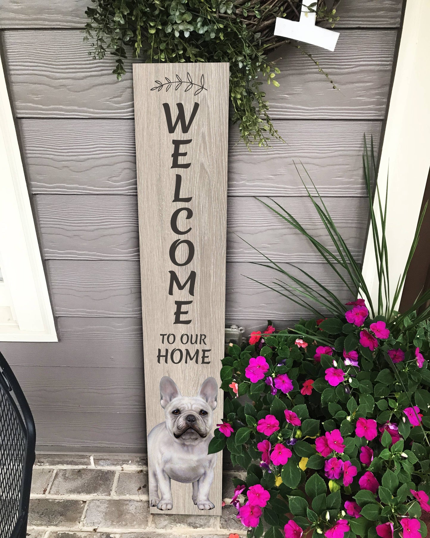 French Bulldog Welcome sign