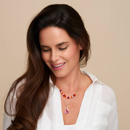 Layered Necklace Liv 20" Beaded + Tassel - Sale