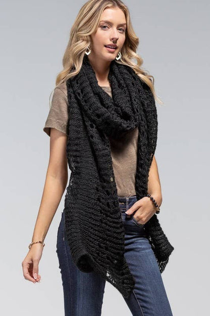 Open Knit Oblong Scarf