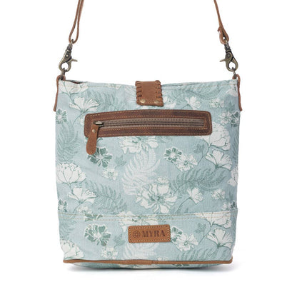 Sagefield Cotton & Leather Shoulder Bag in Mint Brown