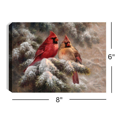 Snow Angels 8x6 Lighted Tabletop Canvas
