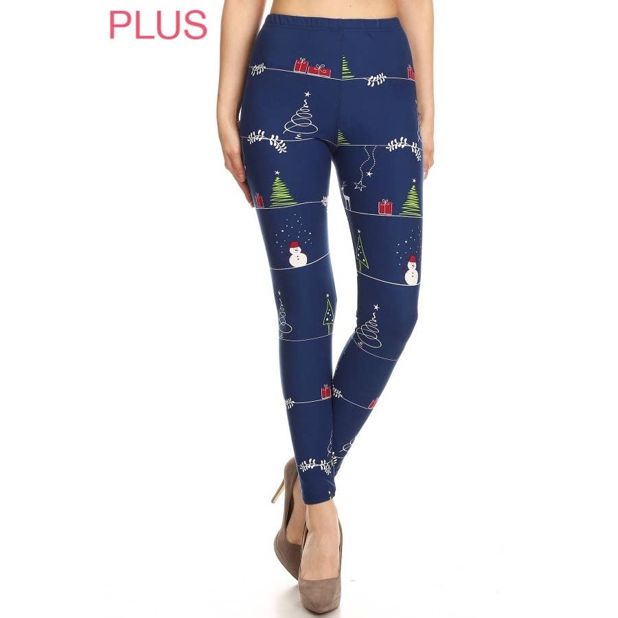 Plus Size Buttery Soft High Waist Print Leggings