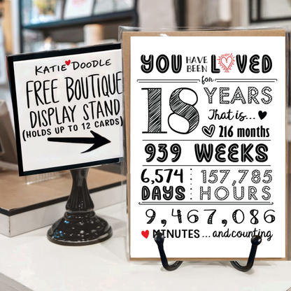 18th Birthday Cards, Gifts, Party Supplies (Years Loved 18)