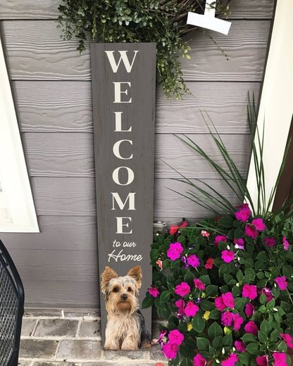 Yorkie Welcome sign