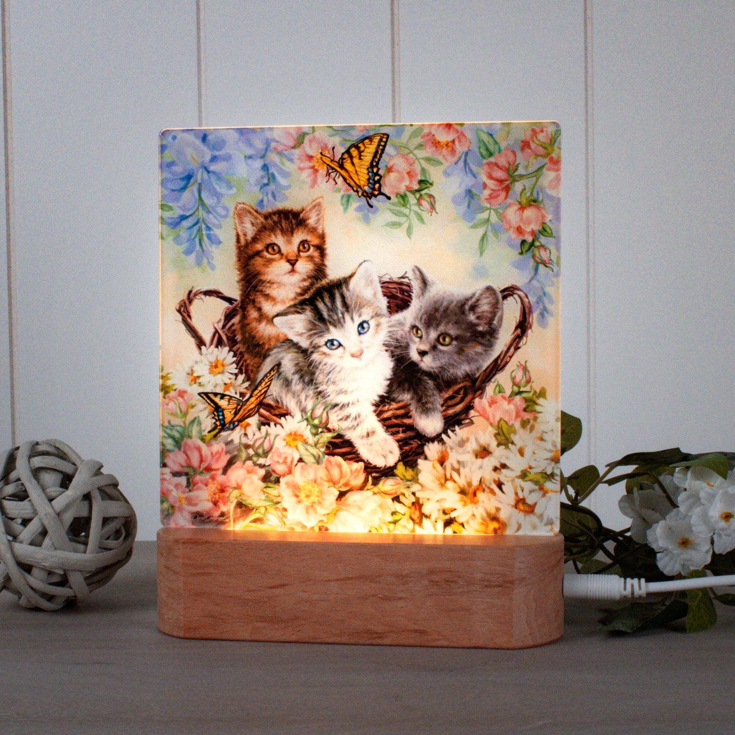 Kittens in the Garden LED Nightlight