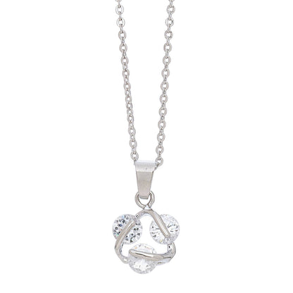 Sale - Tri Circle Cubic Zirconia Pendant Necklace with Box