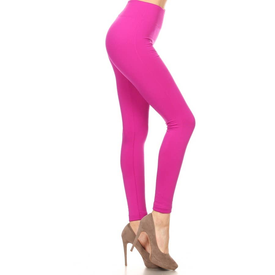 High Waist Fleece Lined Leggings with Elastic Band