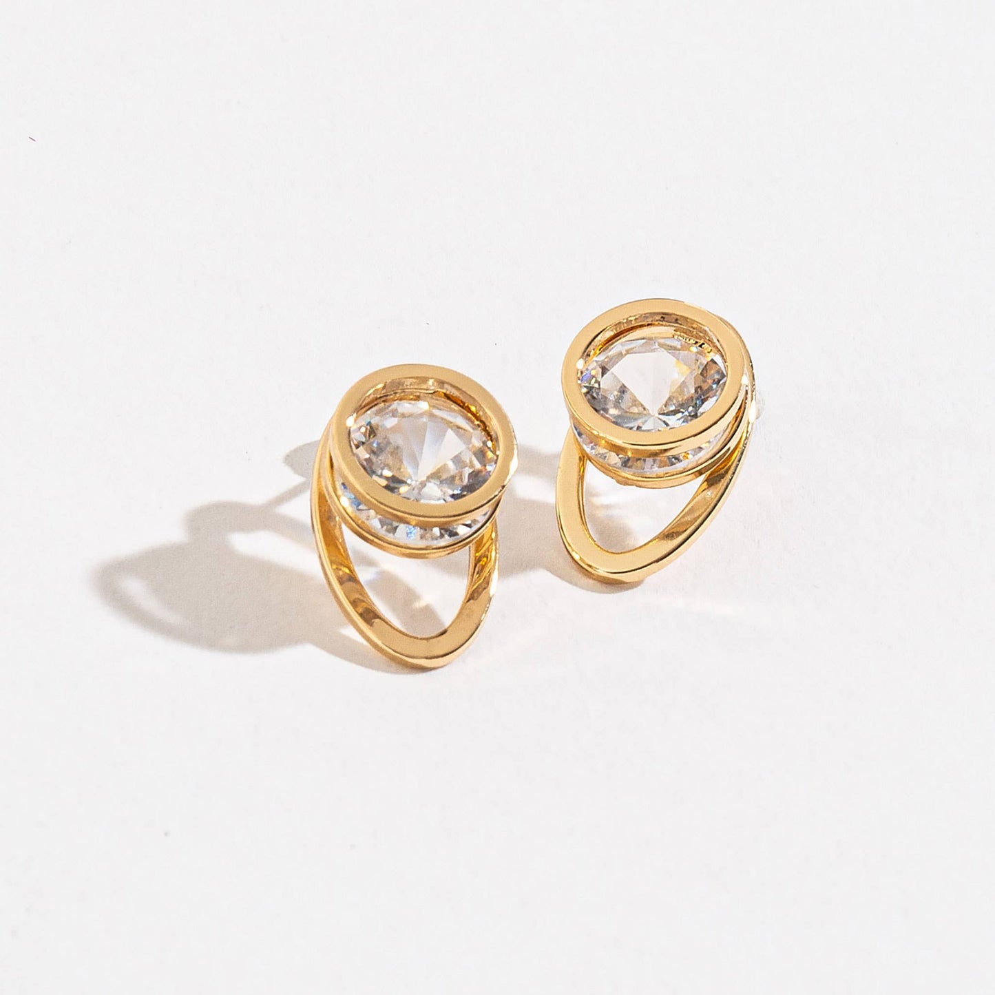 Sale - Cubic Zirconia Oval Jacket Dazzler Earrings