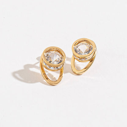 Sale - Cubic Zirconia Oval Jacket Dazzler Earrings