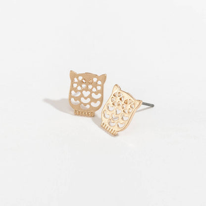Sale - Stud Buds Cutout Owl Earrings