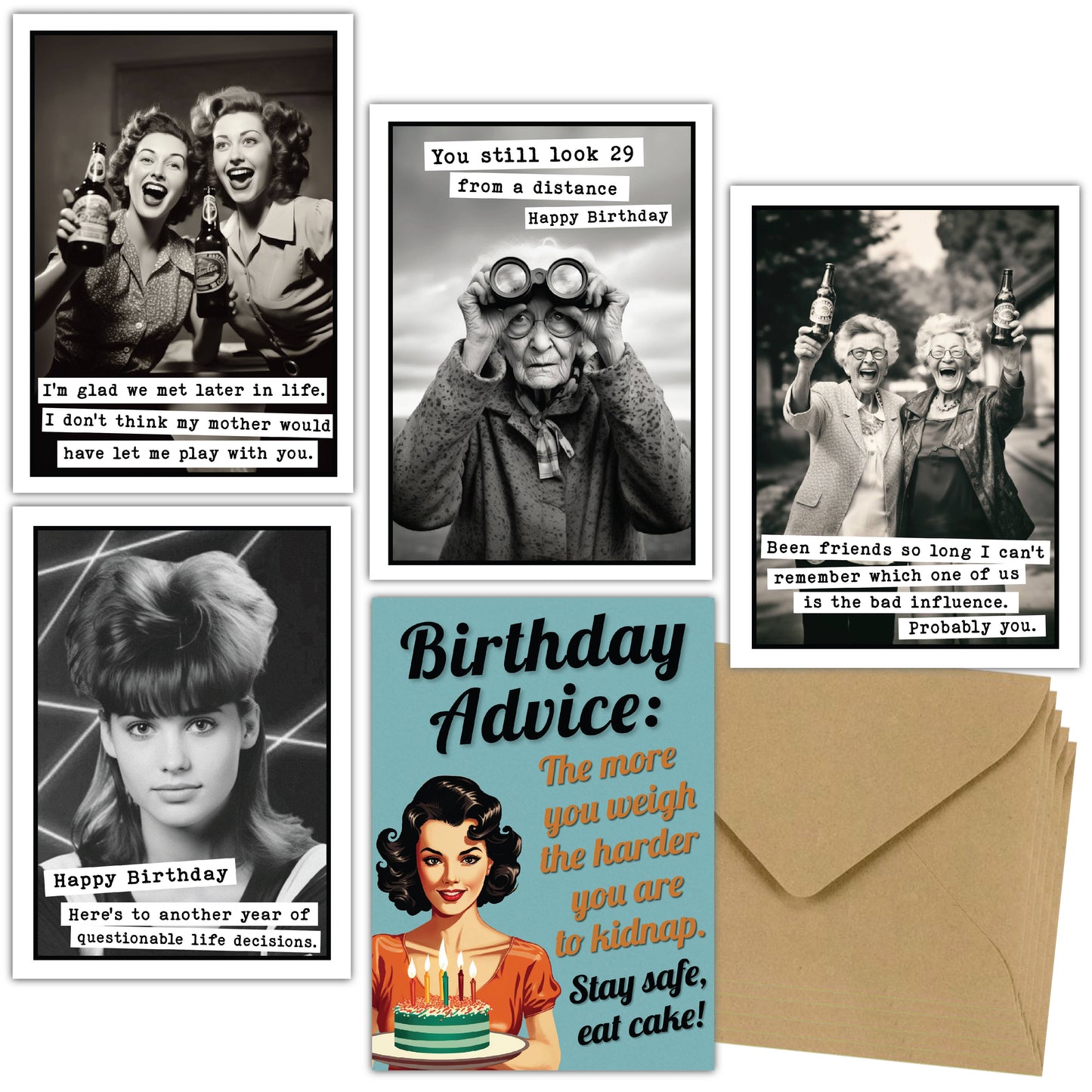 All Occasion Greeting Cards / Funny Birthday - Assorted (A3)
