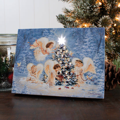 Silent Night Gentle Light 8x6 Lighted Tabletop Canvas