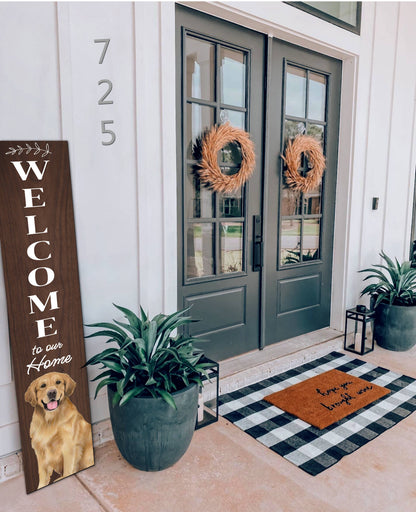 Golden Retriever Welcome sign