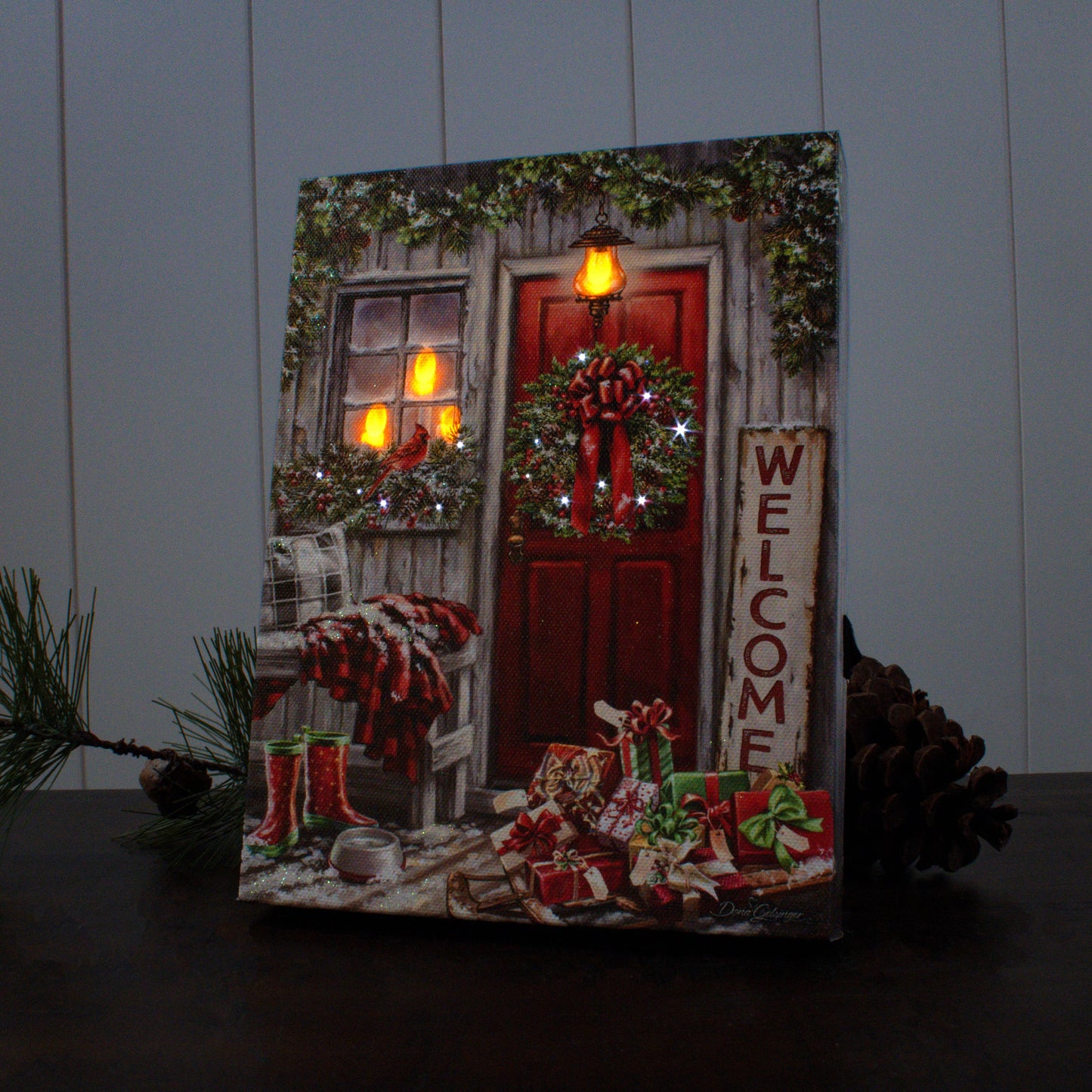 Home for Christmas 8x6 Lighted Tabletop Canvas