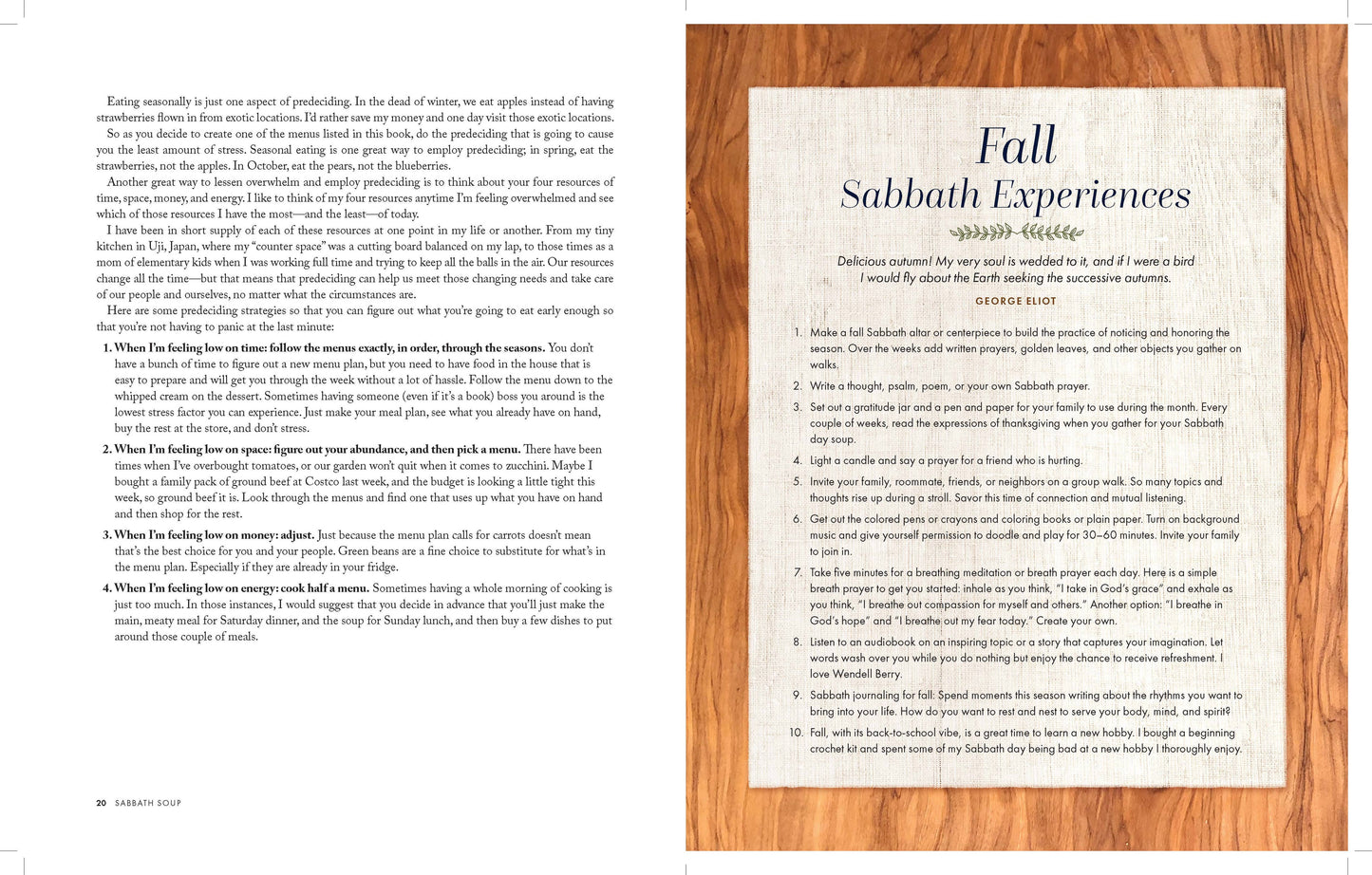 Sabbath Soup:  Weekly Menus and Rhythms