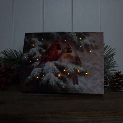 Snow Angels 8x6 Lighted Tabletop Canvas
