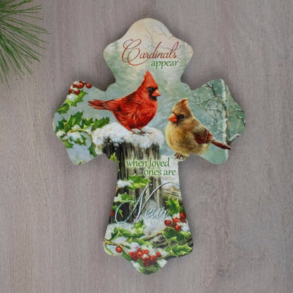Holly Cardinals Wooden Cross
