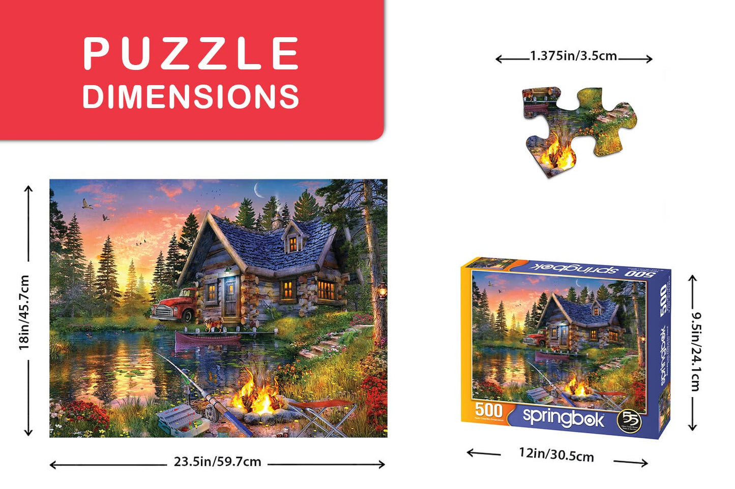 Sun Kissed Cabin 500 Piece Jigsaw Puzzle
