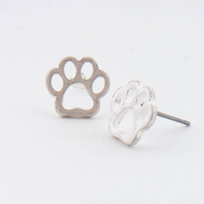 Paw Print Stud Bud Stud Earrings