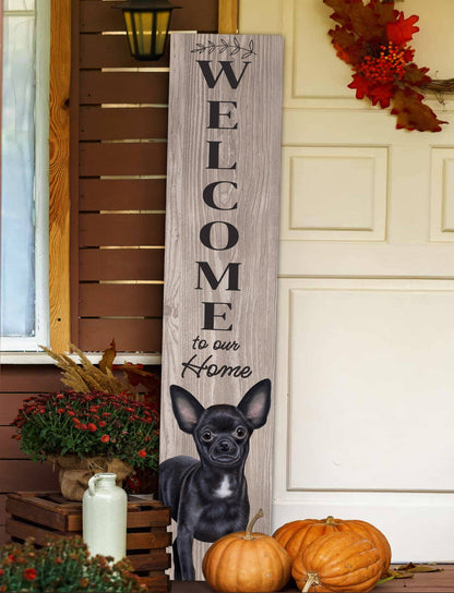 Chihuahua, dark Welcome sign