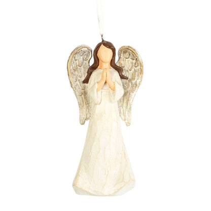ANGEL ORNAMENT WOOD LOOK 3 ASSTED 5"H
