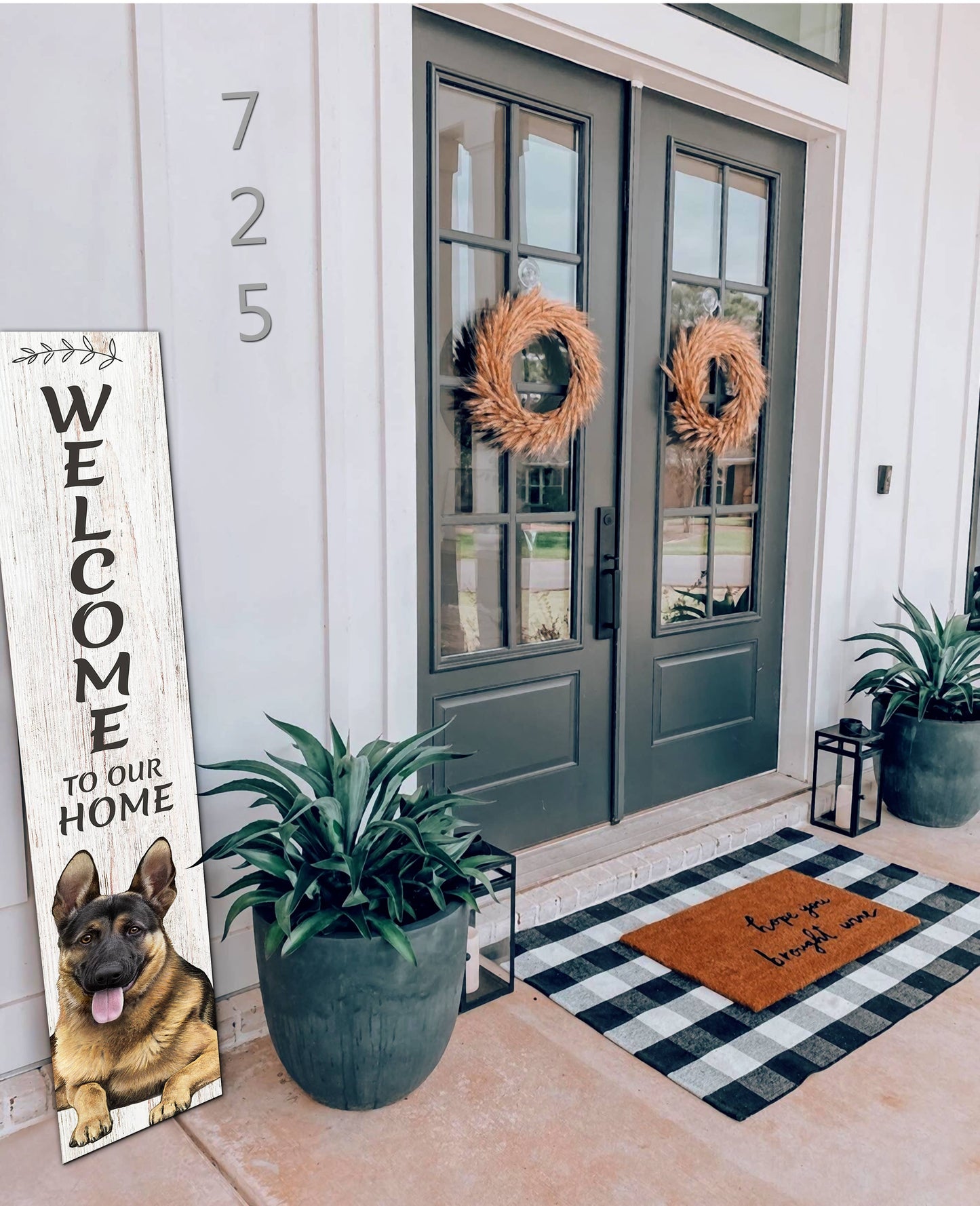 German Shepherd Welcome sign