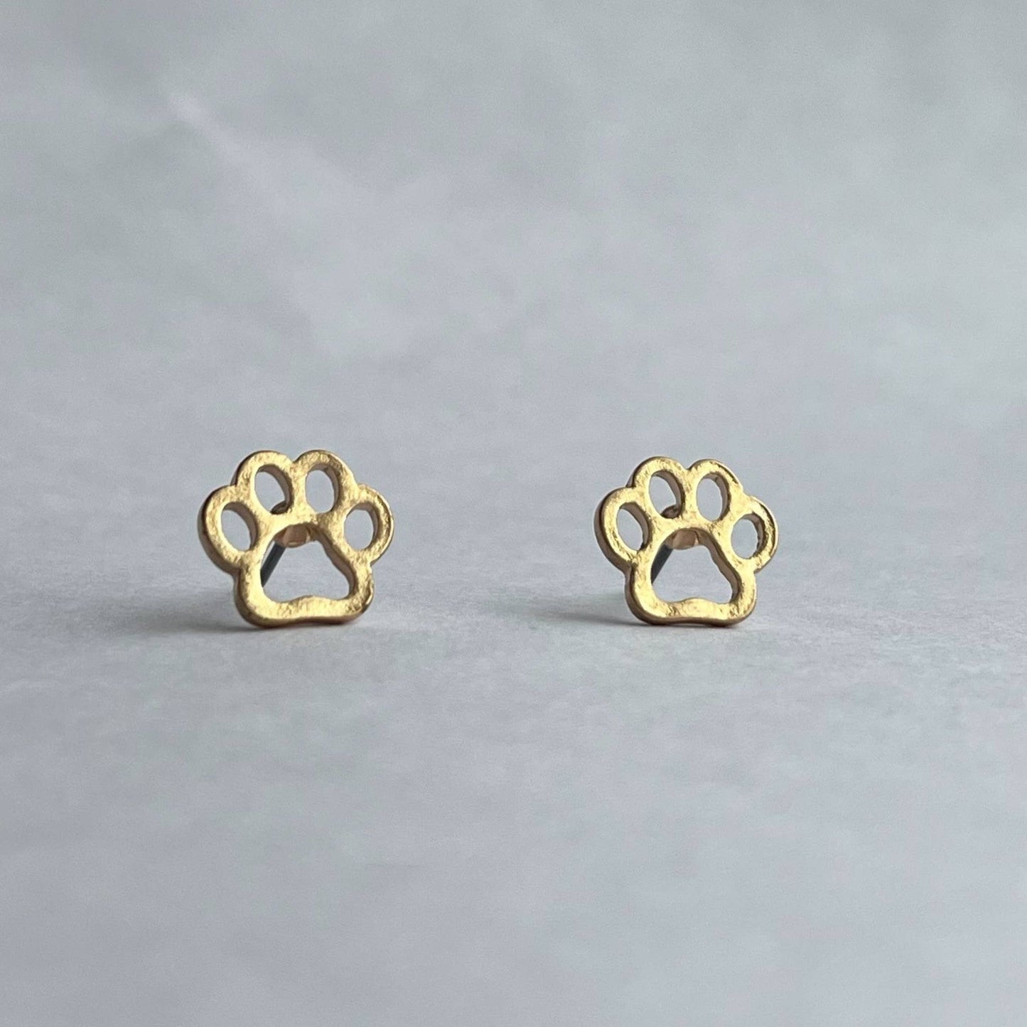 Paw Print Stud Bud Stud Earrings