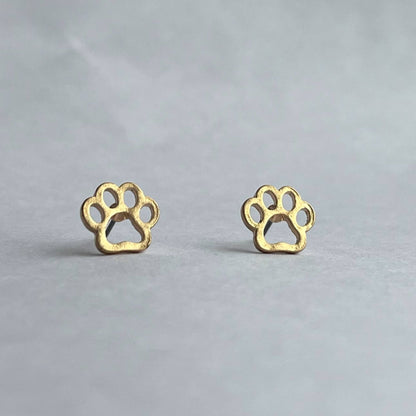 Paw Print Stud Bud Stud Earrings