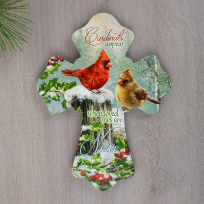 Holly Cardinals Wooden Cross