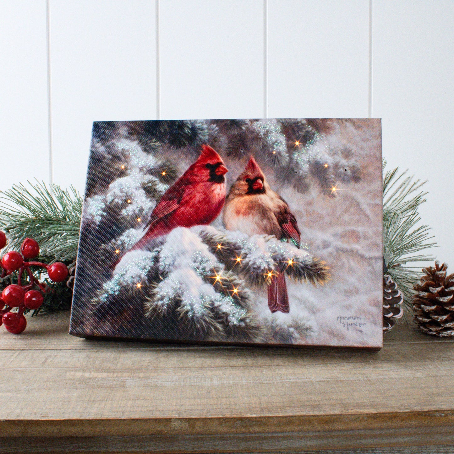 Snow Angels 8x6 Lighted Tabletop Canvas