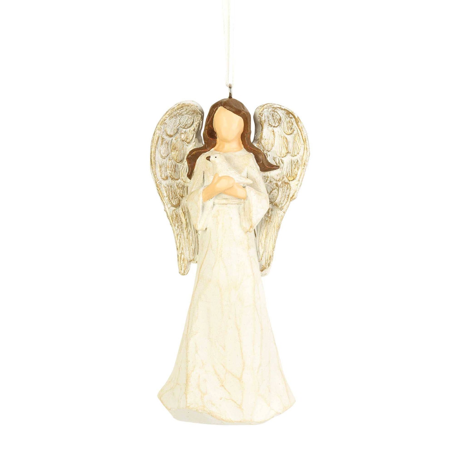ANGEL ORNAMENT WOOD LOOK 3 ASSTED 5"H